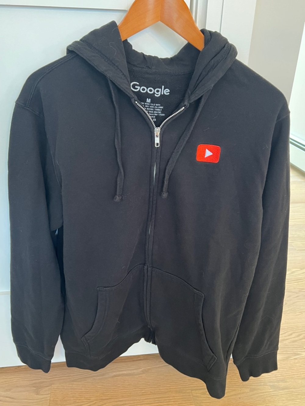 Google Black Hoodie with Red YouTube Patch